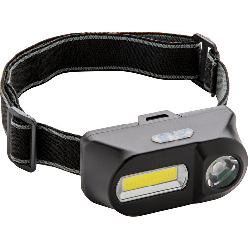 COB Und LED Stirnlampe, Schwarz , schwarz, ABS, 8,50cm x 4,30cm (Länge x Höhe), Bild 1