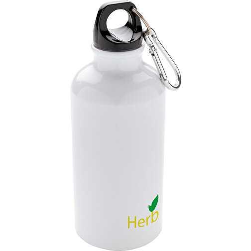 Botella deportiva de aluminio reutilizable con mosquetón, Imagen 4
