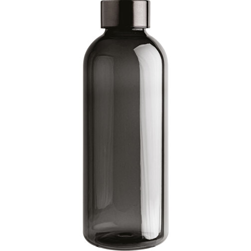 Auslaufsichere Trinkflasche Mit Metalldeckel, Schwarz , schwarz, Mit Glykol modifiziertes PET, 7,20cm x 20,70cm (Länge x Höhe), Bild 1