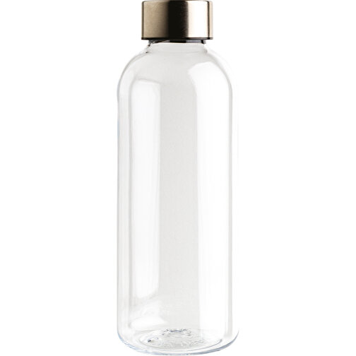 Auslaufsichere Trinkflasche Mit Metalldeckel, Transparent , transparent, Mit Glykol modifiziertes PET, 7,20cm x 20,70cm (Länge x Höhe), Bild 1