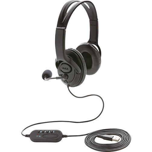 Over-Ear Headset Mit Kabel, Schwarz , schwarz, ABS, 14,20cm x 19,00cm (Länge x Höhe), Bild 2