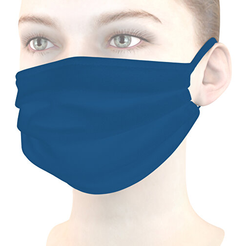 Mund-Nasen-Maske , tintenblau, Baumwolle, 11,00cm x 9,00cm (Länge x Breite), Bild 1