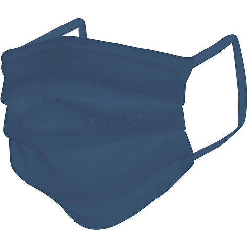 Mund-Nasen-Maske , blautanne, Baumwolle, 11,00cm x 9,00cm (Länge x Breite), Bild 2