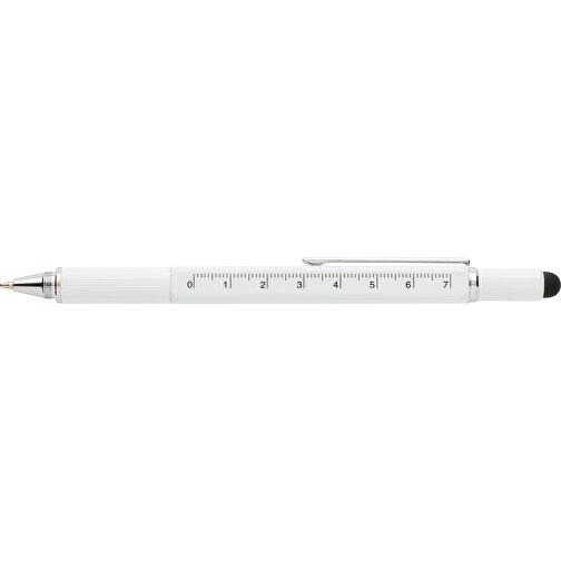 5-in-1 Aluminium Tool-Stift, Weiß , weiß, Aluminium, 15,00cm (Höhe), Bild 4