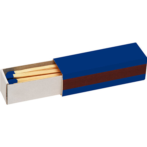 Streichholzschachtel 5,6 X 1,7 X 1,7 Cm , blau/weiß, Holz, Karton, 5,60cm x 1,70cm x 1,70cm (Länge x Höhe x Breite), Bild 1