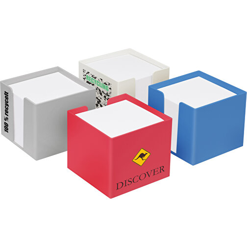 Zettelbox Recycling 'Epsilon' , recycling blau, PSR+PAP, 10,50cm x 9,00cm x 10,50cm (Länge x Höhe x Breite), Bild 2