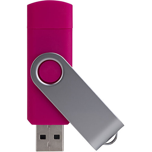 USB-Stick Smart Swing 128 GB , Promo Effects MB , magenta MB , 131 GB , Kunststoff, Metal MB , 3 - 10 MB/s MB , 7,00cm x 1,00cm x 1,90cm (Länge x Höhe x Breite), Bild 1