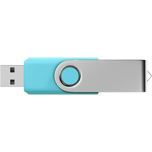 USB-Stick SWING 2.0 128 GB , Promo Effects MB , hellblau MB , 131 GB , Kunststoff, Metall MB , 3 - 10 MB/s MB , 5,80cm x 1,09cm x 1,90cm (Länge x Höhe x Breite), Bild 3