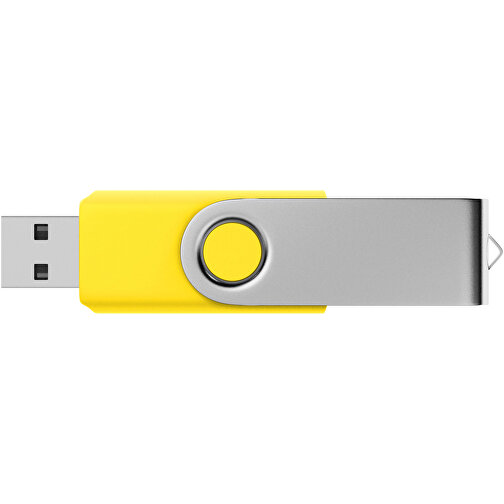 USB-Stick SWING 2.0 128 GB , Promo Effects MB , gelb gummiert MB , 131 GB , Kunststoff, Metall MB , 3 - 10 MB/s MB , 5,80cm x 1,09cm x 1,90cm (Länge x Höhe x Breite), Bild 3