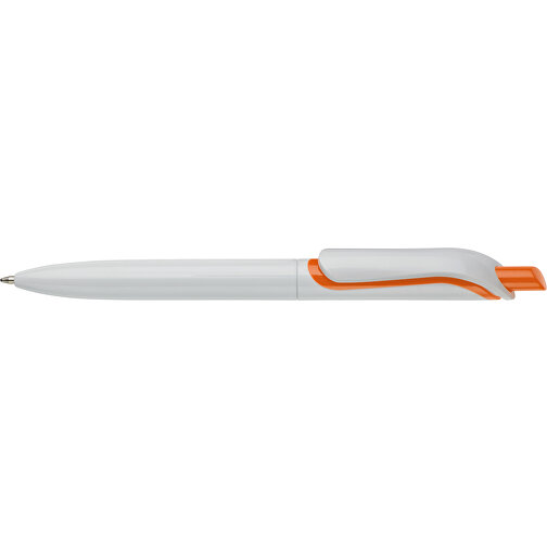 Kugelschreiber Modell Click Shadow - Hergestellt In Deutschland , weiss / orange, ABS, 14,30cm (Länge), Bild 3