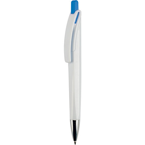 Kugelschreiber Riva Hardcolour , weiß / blau, ABS, 14,40cm (Länge), Bild 1
