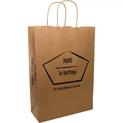Sac de transport BASIC avec cordons de papier tordus, 25 x 11 x 36 cm, Image 1