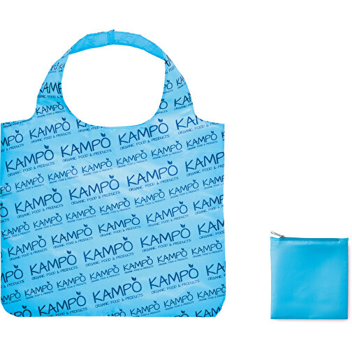 XL Full Color Einkaufstasche Mit Hülle , hellblau, Polyester, 60,00cm x 49,00cm (Höhe x Breite), Bild 1