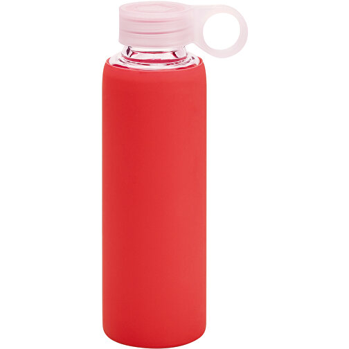 DHABI. Sportflasche Aus Borosilikatglas 380 ML , rot, Borosilikatglas PP, , Bild 1