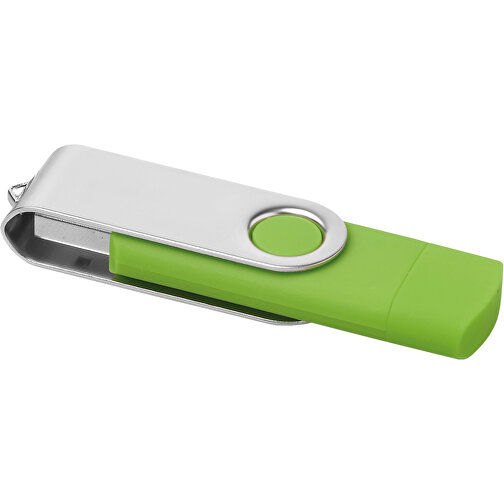 On The Go USB Stick , limette MB , 32 GB , ABS, Metall MB , 2.5 - 6 MB/s MB , 7,00cm x 1,10cm x 2,00cm (Länge x Höhe x Breite), Bild 1