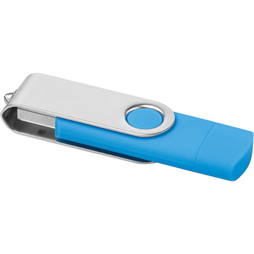 On The Go USB Stick , türkis MB , 4 GB , ABS, Metall MB , 2.5 - 6 MB/s MB , 7,00cm x 1,10cm x 2,00cm (Länge x Höhe x Breite), Bild 1