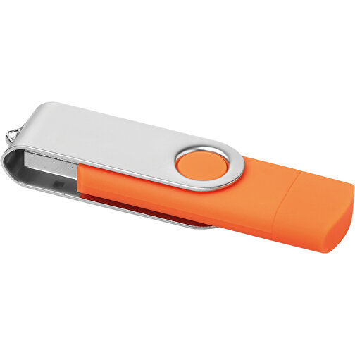 On The Go USB Stick , orange MB , 8 GB , ABS, Metall MB , 2.5 - 6 MB/s MB , 7,00cm x 1,10cm x 2,00cm (Länge x Höhe x Breite), Bild 1