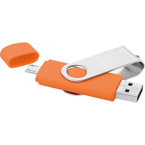 On The Go USB Stick , orange MB , 2 GB , ABS, Metall MB , 2.5 - 6 MB/s MB , 7,00cm x 1,10cm x 2,00cm (Länge x Höhe x Breite), Bild 3