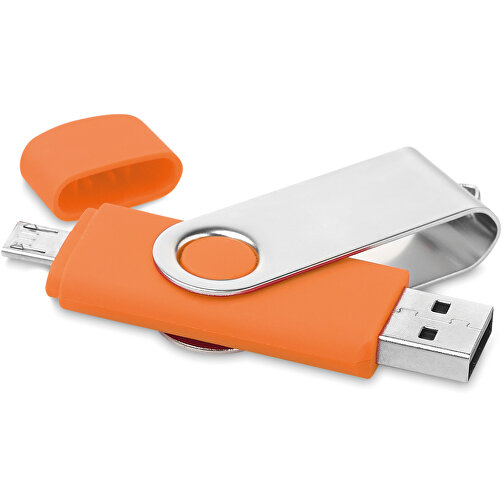 On The Go USB Stick , orange MB , 16 GB , ABS, Metall MB , 2.5 - 6 MB/s MB , 7,00cm x 1,10cm x 2,00cm (Länge x Höhe x Breite), Bild 4