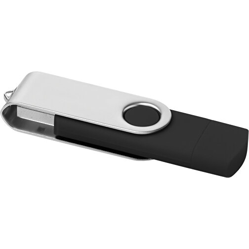On The Go USB Stick , schwarz MB , 1 GB , ABS, Metall MB , 2.5 - 6 MB/s MB , 7,00cm x 1,10cm x 2,00cm (Länge x Höhe x Breite), Bild 1