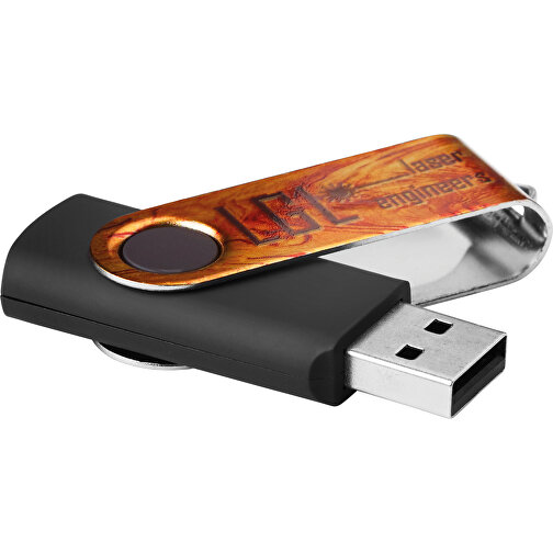 Techmate USB Stick Mit Allover Druck , schwarz MB , 4 GB , ABS, Metall MB , 2.5 - 6 MB/s MB , 5,50cm x 1,00cm x 1,90cm (Länge x Höhe x Breite), Bild 1