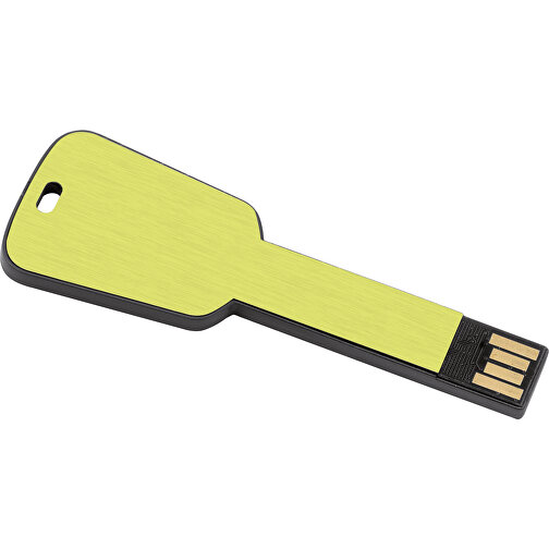 USB-Stick In Schlüsselform , limette MB , 2 GB , ABS, Aluminium MB , 2.5 - 6 MB/s MB , 7,68cm x 0,30cm x 2,80cm (Länge x Höhe x Breite), Bild 1