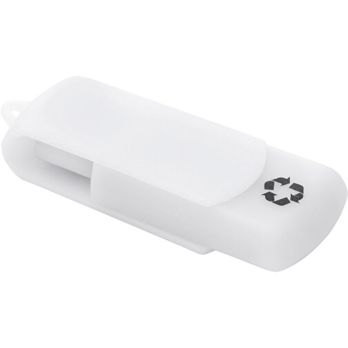 USB Stick Zum Heraus Drehen Aus 100% Recycling-Material , weiss MB , 16 GB , ABS MB , 2.5 - 6 MB/s MB , 6,00cm x 1,05cm x 1,80cm (Länge x Höhe x Breite), Bild 1