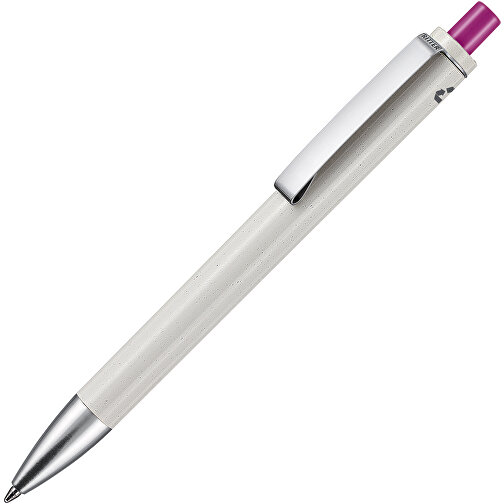 Kugelschreiber EXOS RECYCLED P , Ritter-Pen, grau/fuchsia, ABS u. Metall, 14,10cm (Länge), Bild 2