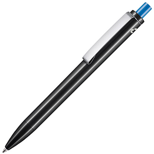 Kugelschreiber EXOS RECYCLED , Ritter-Pen, schwarz/himmelblau, ABS u. Metall, 14,10cm (Länge), Bild 2