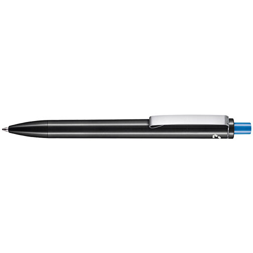 Kugelschreiber EXOS RECYCLED , Ritter-Pen, schwarz/himmelblau, ABS u. Metall, 14,10cm (Länge), Bild 3