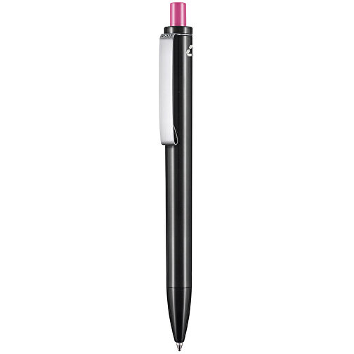 Kugelschreiber EXOS RECYCLED , Ritter-Pen, schwarz/fuchsia-pink, ABS u. Metall, 14,10cm (Länge), Bild 1