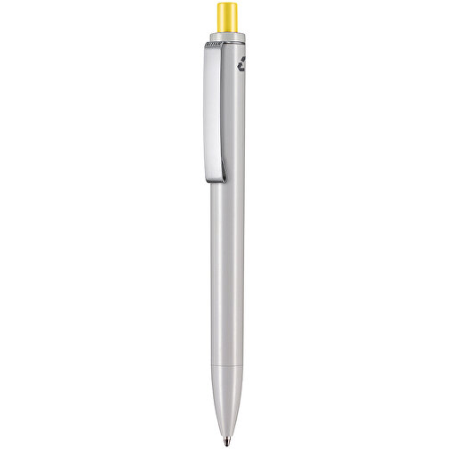 Kugelschreiber EXOS RECYCLED , Ritter-Pen, grau/zitronengelb, ABS u. Metall, 14,10cm (Länge), Bild 1
