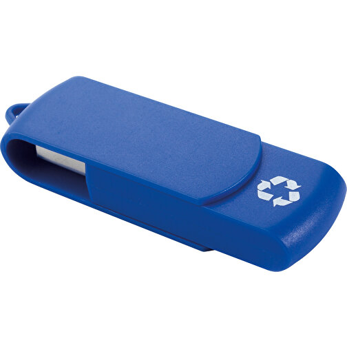 USB Stick Zum Heraus Drehen Aus 100% Recycling-Material , blau MB , 1 GB , ABS MB , 2.5 - 6 MB/s MB , 6,00cm x 1,05cm x 1,80cm (Länge x Höhe x Breite), Bild 1