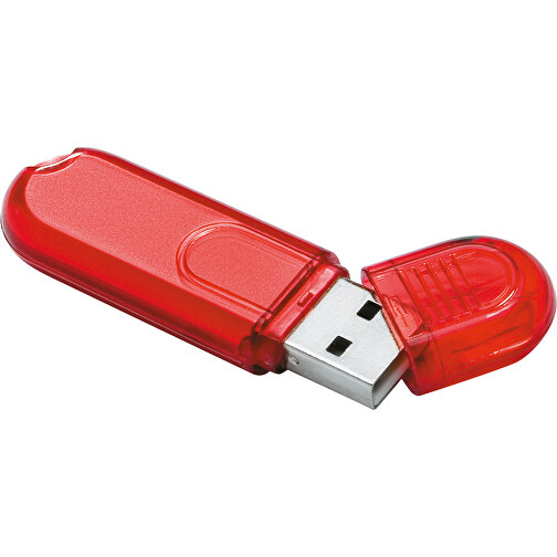 Mini USB Stick , transparent rot MB , 8 GB , ABS MB , 2.5 - 6 MB/s MB , 5,90cm x 0,90cm x 1,80cm (Länge x Höhe x Breite), Bild 1
