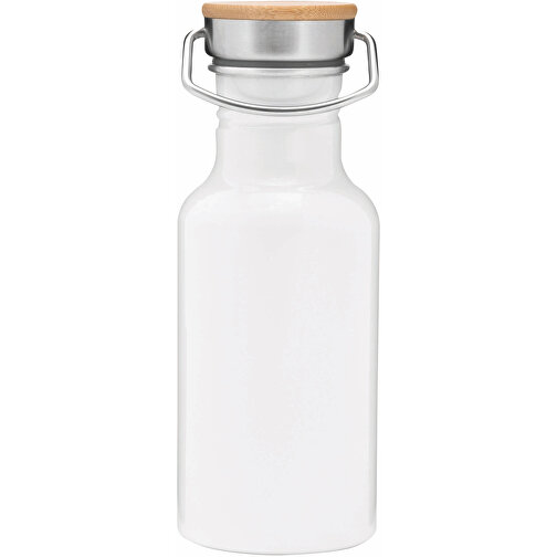 Aluminium Trinkflasche ECO TRANSIT , weiß, Aluminium / Edelstahl / Bambus, 19,00cm (Höhe), Bild 4