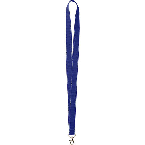 25 Mm Lanyard Mit Reflektierenden Fäden , royalblau, Polyester, 90,00cm x 2,50cm (Länge x Breite), Bild 1