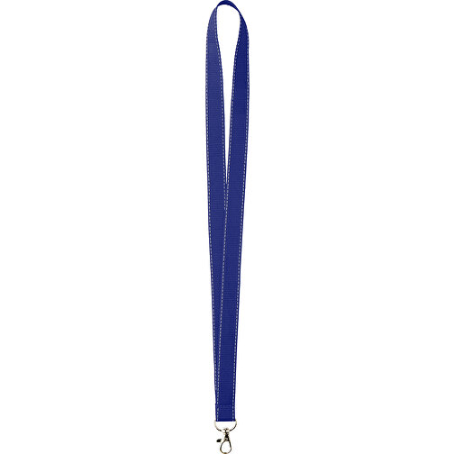 20 Mm Lanyard Mit Reflektierenden Fäden , royalblau, Polyester, 90,00cm x 2,00cm (Länge x Breite), Bild 1