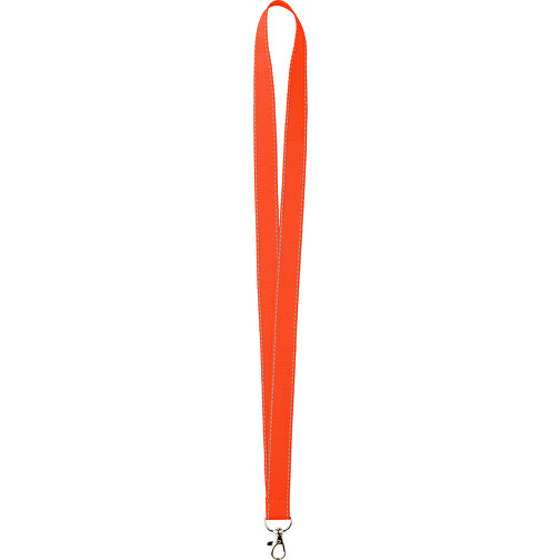 15 Mm Lanyard Mit Reflektierenden Fäden , orange, Polyester, 90,00cm x 1,50cm (Länge x Breite), Bild 1