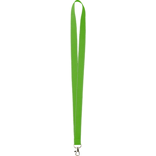 15 Mm Lanyard Mit Reflektierenden Fäden , apfelgrün, Polyester, 90,00cm x 1,50cm (Länge x Breite), Bild 1