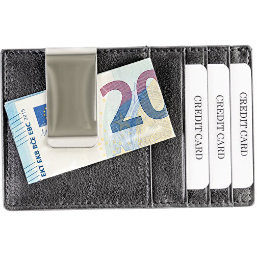 Kartenetui Mit RFID Schutz , schwarz, Rindnappaleder, 11,00cm x 7,00cm (Länge x Breite), Bild 1