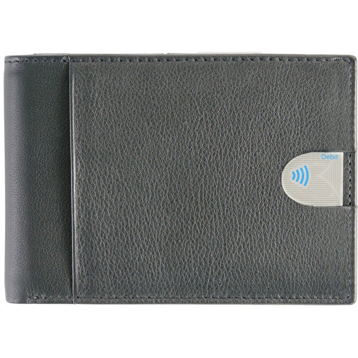 Geldscheintasche RFID Schutz , schwarz, Rindnappaleder, 12,00cm x 8,50cm (Länge x Breite), Bild 1