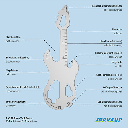 Set de cadeaux / articles cadeaux : ROMINOX® Key Tool Guitar (19 functions) emballage à motif Happ, Image 10