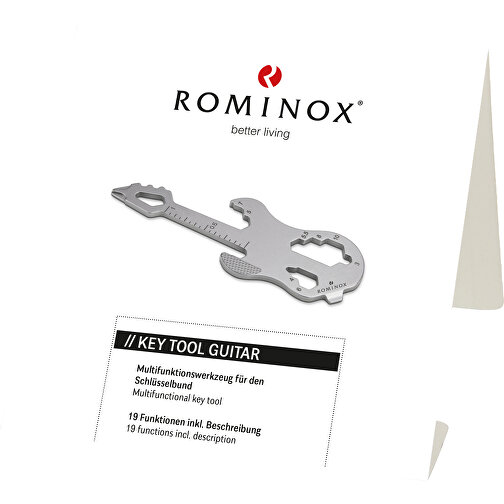 ROMINOX® Key Tool // Guitar - 19 Functions (Gitarre) , Edelstahl, 7,50cm x 0,20cm x 2,50cm (Länge x Höhe x Breite), Bild 4