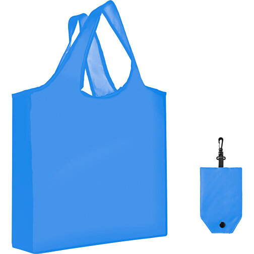 Full Color Faltbare Einkaufstasche Mit Hülle , hellblau, Polyester, 12,00cm x 58,00cm x 39,00cm (Länge x Höhe x Breite), Bild 1
