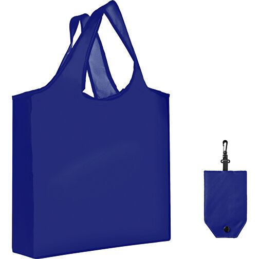 Full Color Faltbare Einkaufstasche Mit Hülle , navy blau, Polyester, 12,00cm x 58,00cm x 39,00cm (Länge x Höhe x Breite), Bild 1