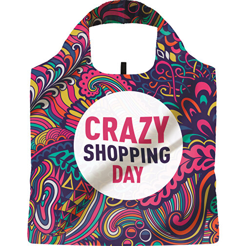 Full Color Faltbare Einkaufstasche Mit Hülle , grau, Polyester, 50,00cm x 39,00cm (Höhe x Breite), Bild 2