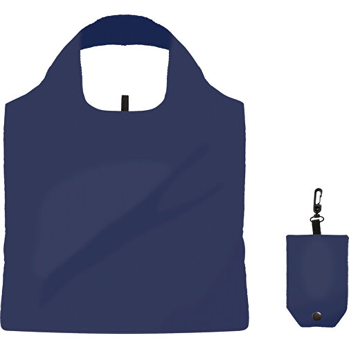 Full Color Faltbare Einkaufstasche Mit Hülle , dunkelblau, Polyester, 50,00cm x 39,00cm (Höhe x Breite), Bild 1