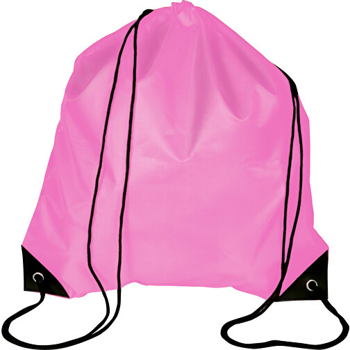 Full Color Beutel Mit Kordelzug Mit PU-Ecken , rosa, Polyester, 40,00cm x 36,00cm (Höhe x Breite), Bild 1