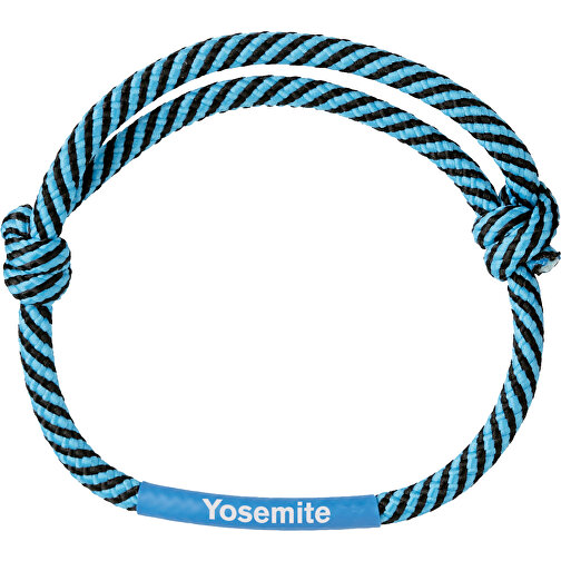 Verstellbares Kordel-Armband , blau, Polyester, 30,00cm x 0,50cm (Länge x Breite), Bild 1