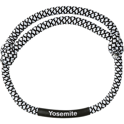 Verstellbares Kordel-Armband , schwarz, Polyester, 30,00cm x 0,50cm (Länge x Breite), Bild 1